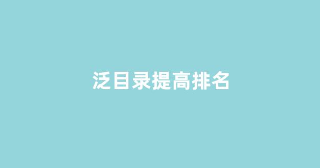 泛目录排名神